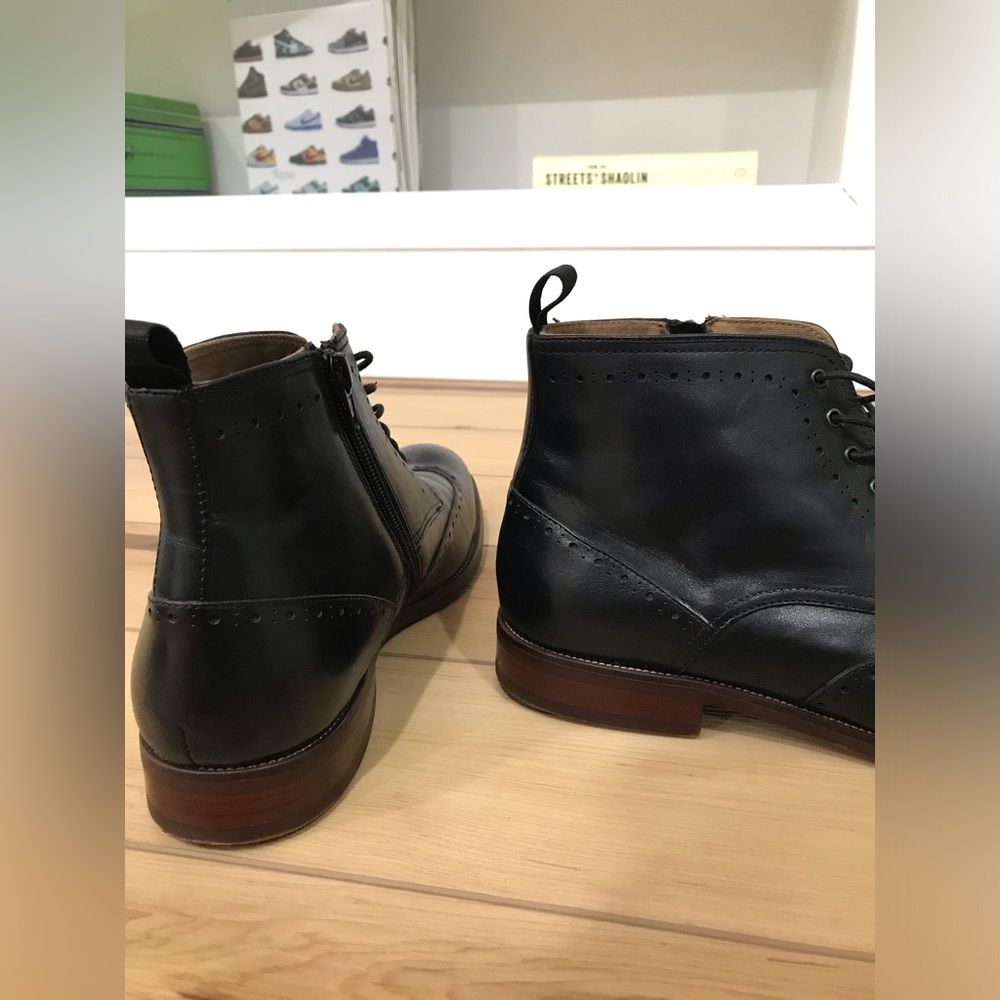 ALDO Black Leather Dress Boots in Men’s Size 10 - Picture 10 of 13